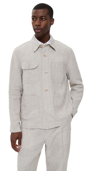 Alex Mill Linen Work Jacket In Flax Flax L