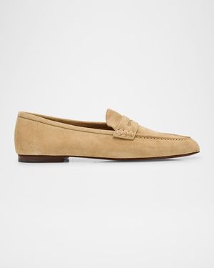 Men's Collins Suede Moc-Toe Penny Loafers