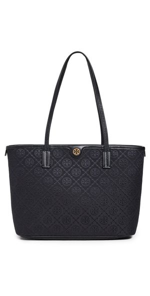 Tory Burch T Monogram Small Zip Tote Black One Size