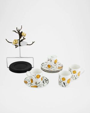 Pomegranate Demitasse Set with Stand