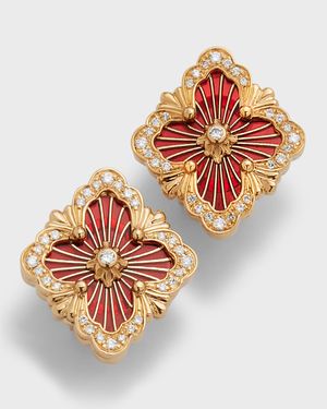 Opera Tulle 18K Enamel Diamond Earrings