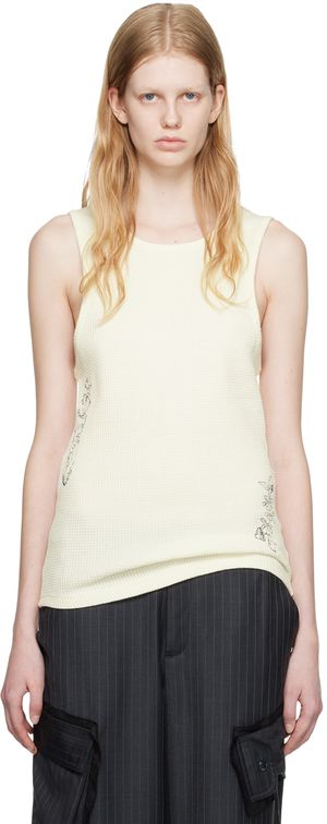 Andersson Bell White Flower Man Tank Top