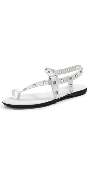 Tory Burch Eyelet Toe Ring Sandals Cloud/Silver 10