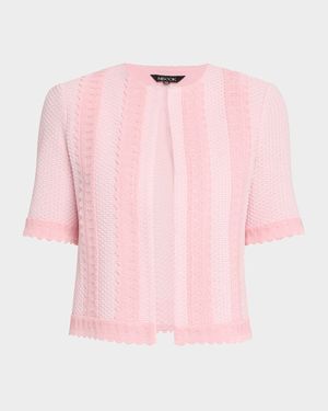 Modern Fit Scalloped-Trim Knit Jacket
