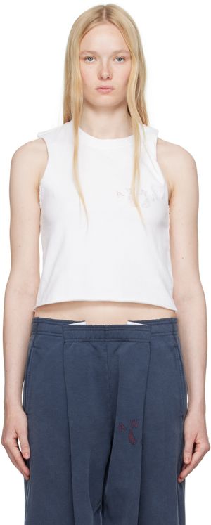 alexanderwang.t White Logo Muscle Tank Top