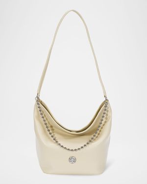 Ball Chain Leather Bucket Bag