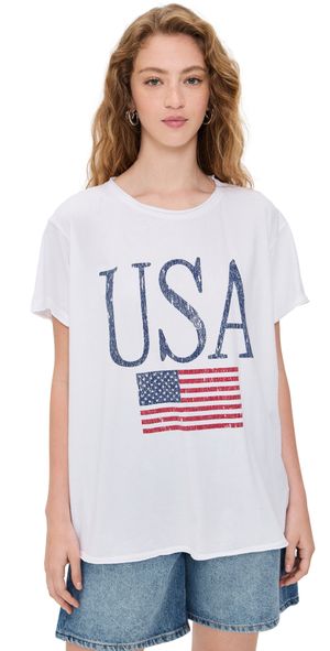 Show Me Your Mumu Airport Tee USA Flag Graphic S