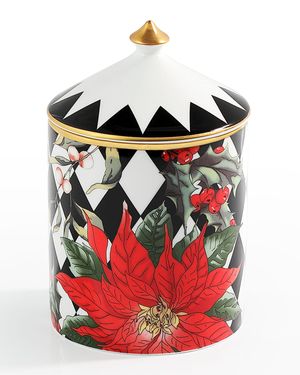 Parterre With Poinsettia Lidded Candle