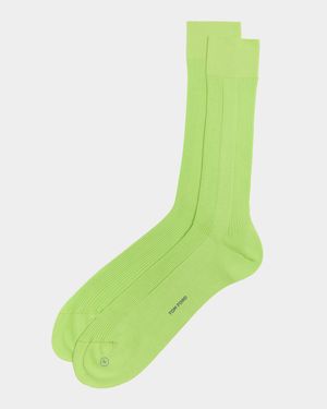 Men's Ribbed Cotton Crew Socks