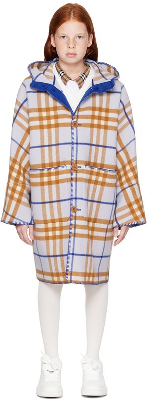 Burberry Kids Blue Check Coat