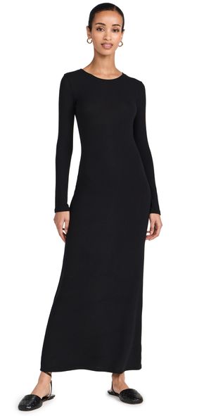 Leset Lauren Long Sleeve Maxi Dress Black S