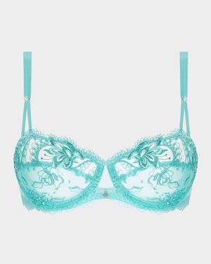 Princesse Iris Floral-Embroidered Demi Bra