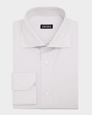 Men's Solid Cotton Twill Dress Shirt