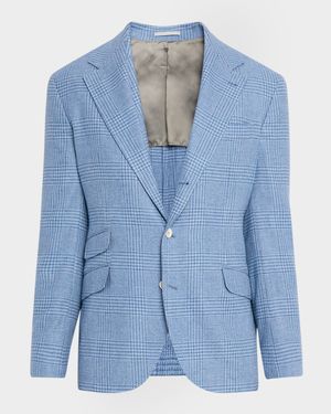 Men's Tonal Plaid Single-Breasted Sport Coat