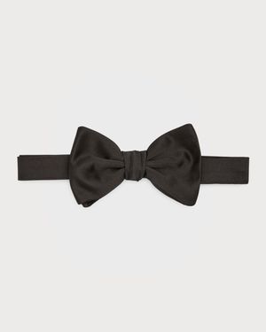 Men's Solid Silk Pre-Tied Bow Tie