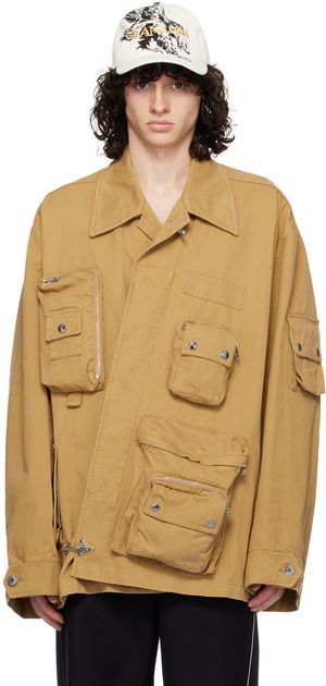 Lanvin Blouson utilitaire asymétrique brun clair édition Future