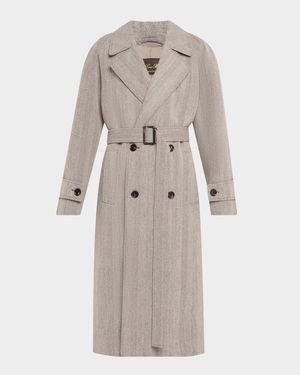 Foster Double-Breast Belted Wool Cashmere Coat