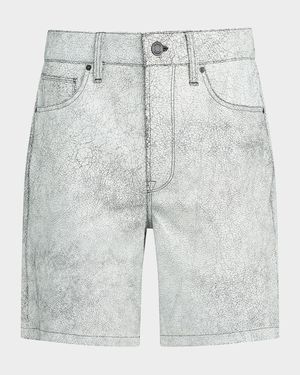 Men's Clint Cracked Leather Shorts