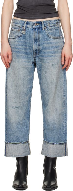 R13 Blue Cuffed X-Boyfriend Jeans