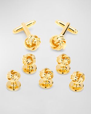 Men's Knot Cuff Link 5-Stud Set