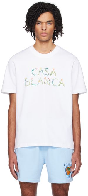 Casablanca T-shirt L’arche fleurie blanc