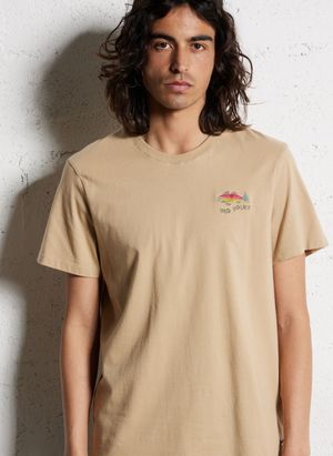 Faguo - Tee-shirt col rond en coton - Taille XL - Beige