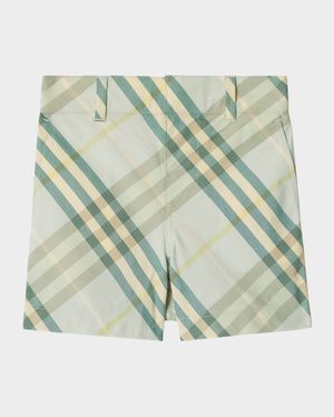 Boy's Oscar Check Woven Cotton Shorts, Size 6M-2