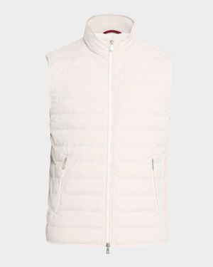 Men's Down Quilted Nylon Full-Zip Vest