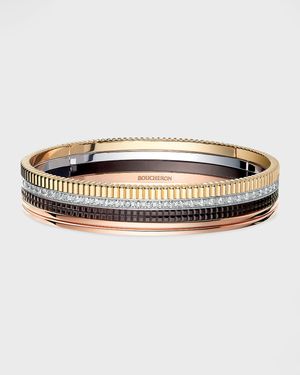 Quatre Classique 18K Gold Brown PVD & Diamond Bangle