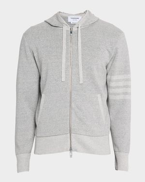 Men's Cotton 4-Bar Stripe Sleeve Full-Zip Hoodie