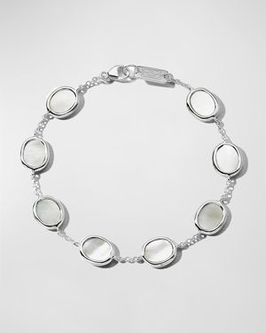 Mini Oval Slice Chain Bracelet in Sterling Silver