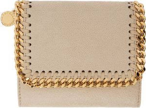 Stella McCartney Beige Falabella Small Flap Wallet