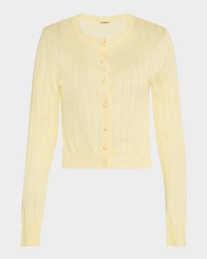 Pointelle Silk Cardigan