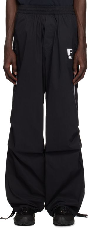 Rhude Black Piping Parachute Track Pants