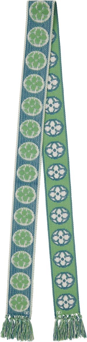 Valentino Garavani Blue & Green Antibes Scarf