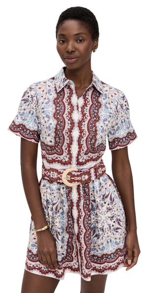 Cara Cara Malena Mini Dress Paisley Scarf Ivory 8