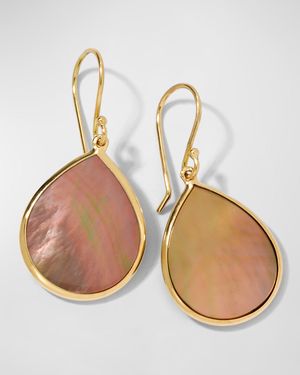 18K Rock Candy Mini Teardrop Earrings in Brown Shell