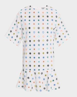 Iherko Mirror Embroidered Mini Dress