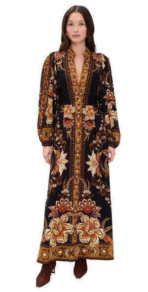 FARM Rio Majestic Garden Black Maxi Dress Majestic Garden Black XS