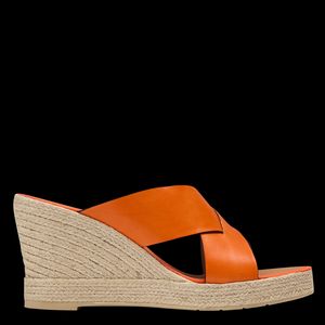 Mon Soulier - Mules compensées en cuir - Taille 41 - Orange