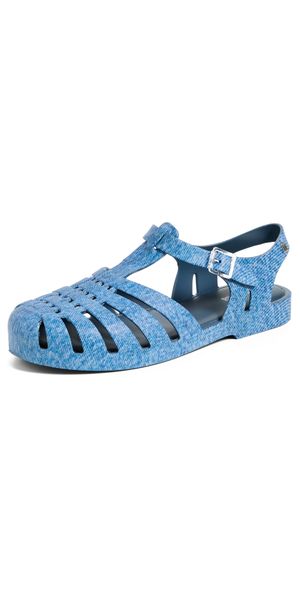Melissa Possession Print Denim Jelly Sandals Jeans Blue 5