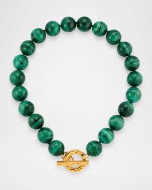 Malachite Gemstone Statement Strand Necklace