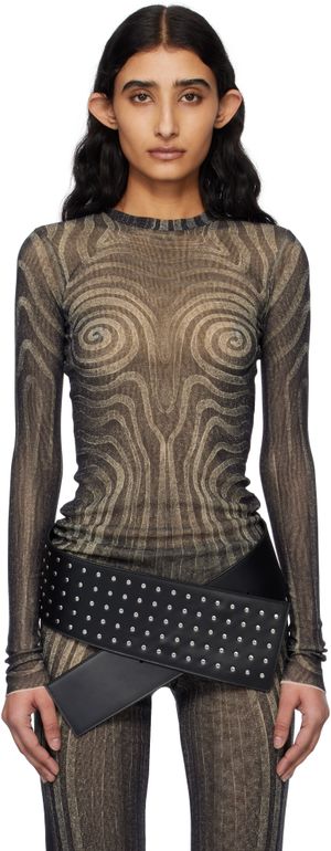 Jean Paul Gaultier Black 'The Spirale' T-shirt