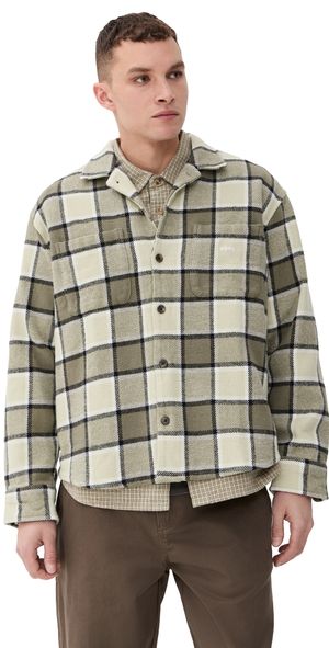 Obey Flannel Plaid Harold Shirt Pelican Multi L
