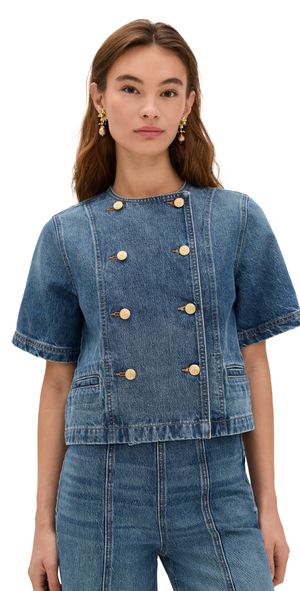 Ulla Johnson The Serge Short Sleeve Jacket Danube L