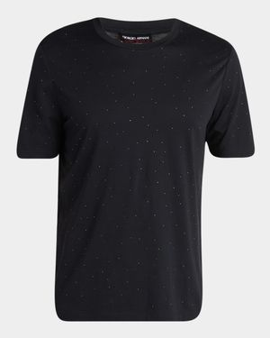 Men's Crystal Studded Pima Cotton Crewneck T-Shirt