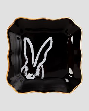 Portrait Plate with Gold Rim - Black