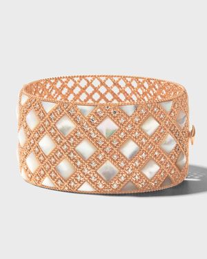 Palazzo 18k Rose Gold Diamond and Mother-of-Pearl Bangle
