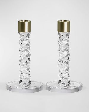 Carat Brass Candlesticks, Set of 2
