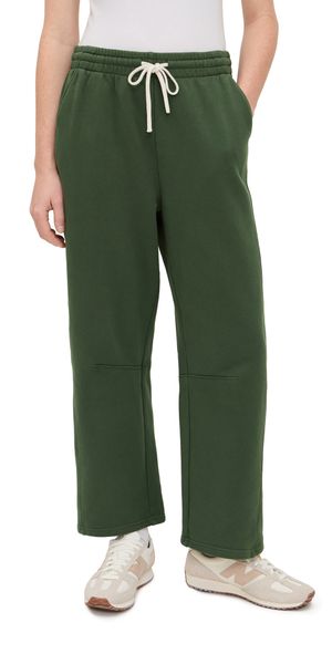 perfectwhitetee Structured Fleece Barrel Pants Fern Green XL